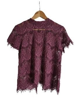INNY Burgundy Plum Lace Top Eyelash Detailing And Open Back Size Large